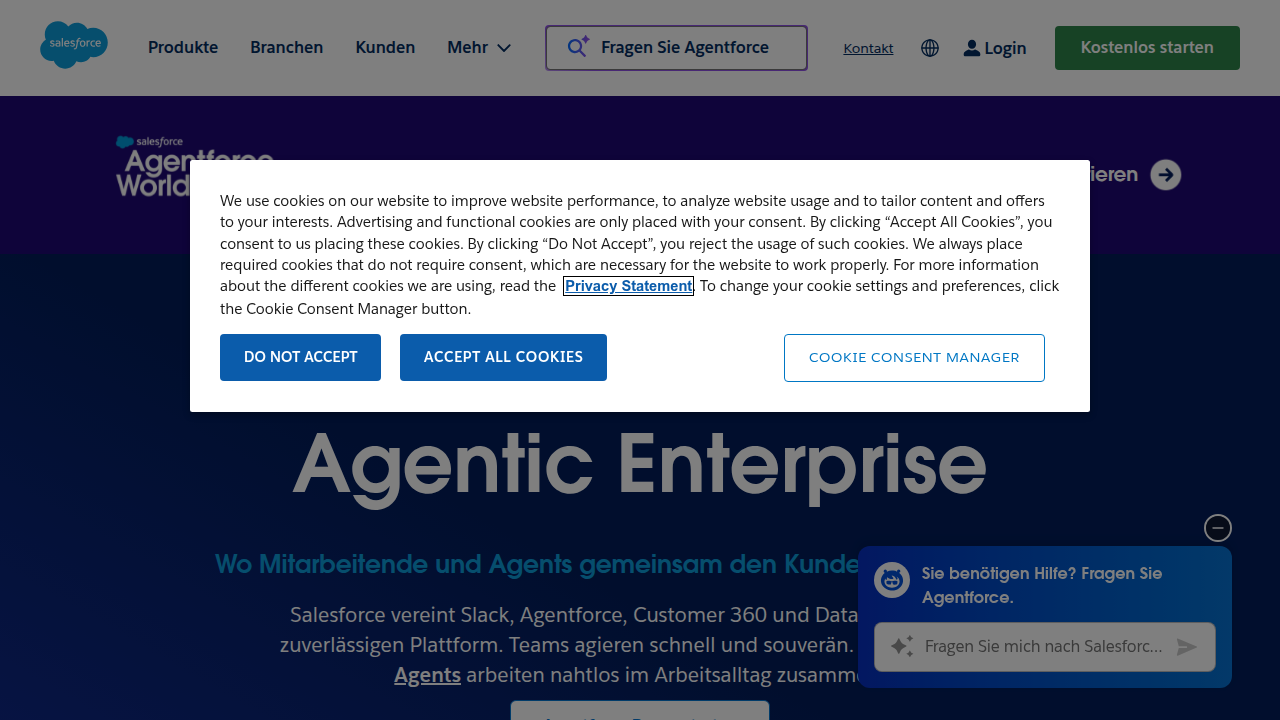 The homepage of Salesforce, a leading provider of CRM software, highlighting its ecosystem for customer relationship management.