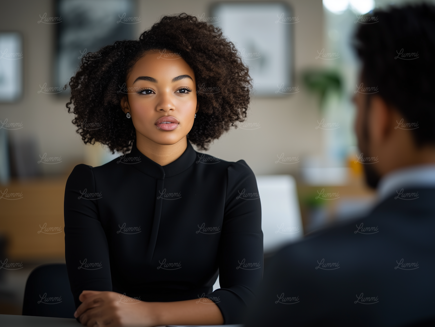 A person practices for a job interview, potentially using AI training tools to refine their responses for AI sales roles.