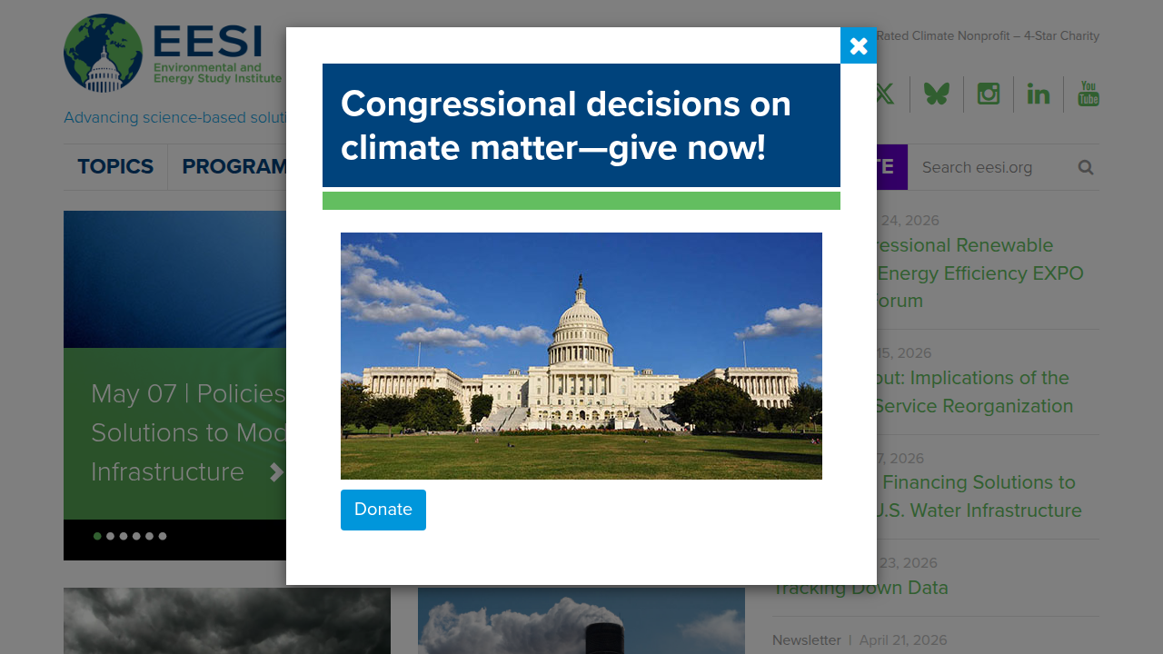 The Environmental and Energy Study Institute (EESI) website, an authoritative source on climate and energy policy, is relevant for understanding green job market trends.