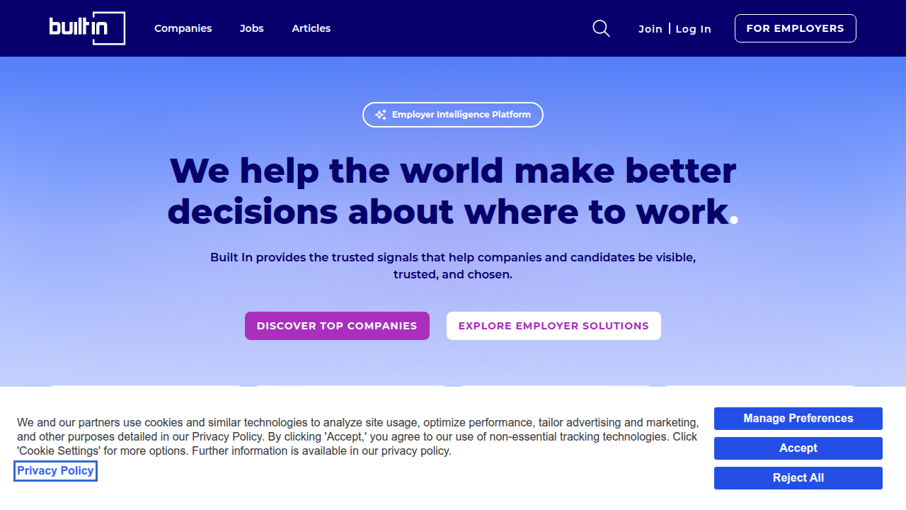 Built In provides news, jobs, and insights for tech professionals, including data on salaries for IT and tech sales roles.