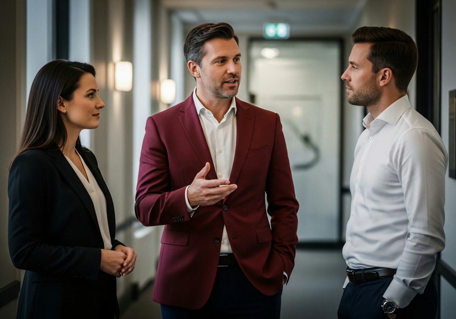 A sales professional engaging in a mock interview session, possibly with an AI assistant on a screen, receiving feedback on their responses.